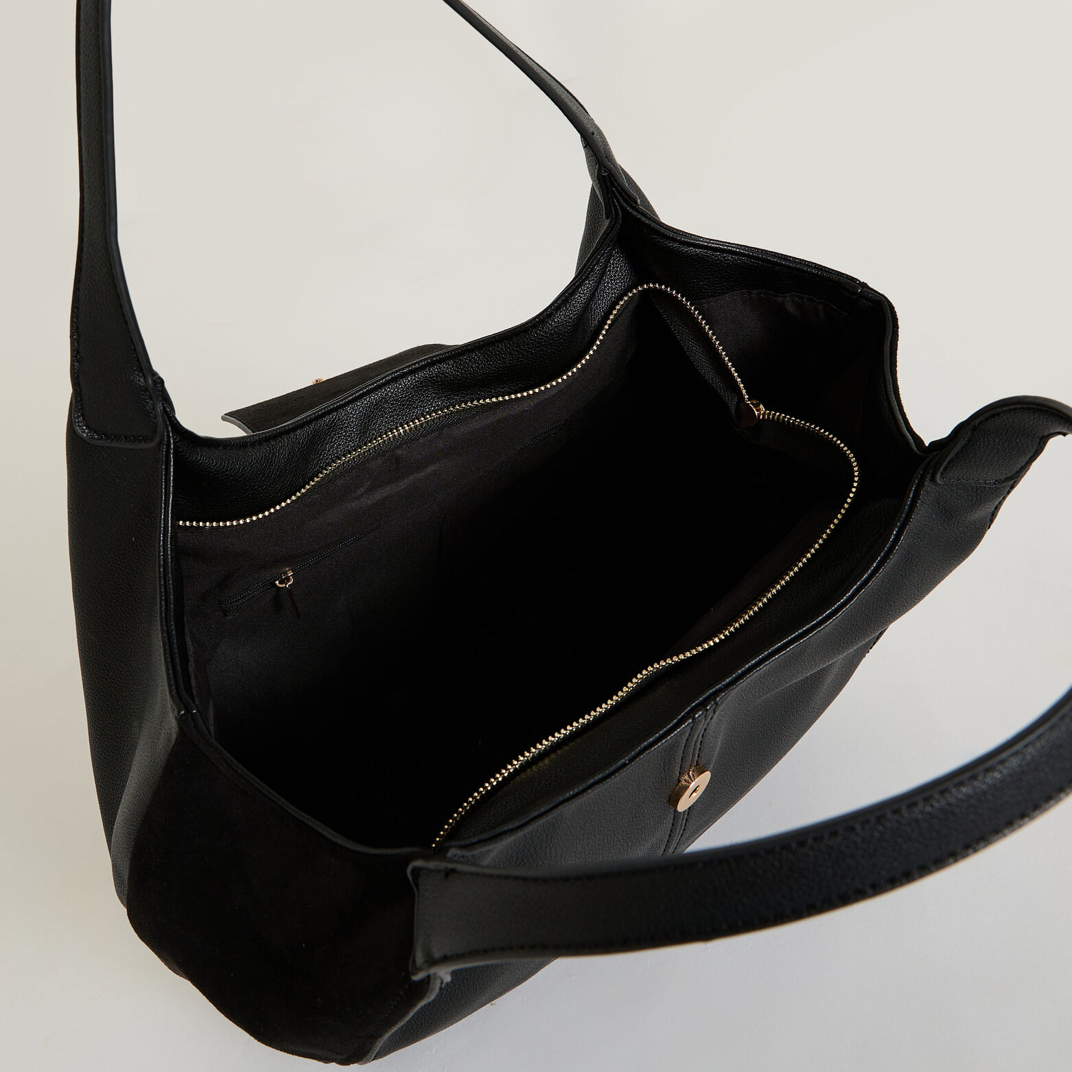 Sac bi-matière à rabat femme