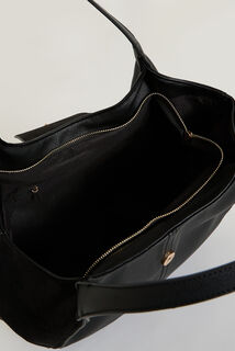 Sac bi-matière à rabat femme