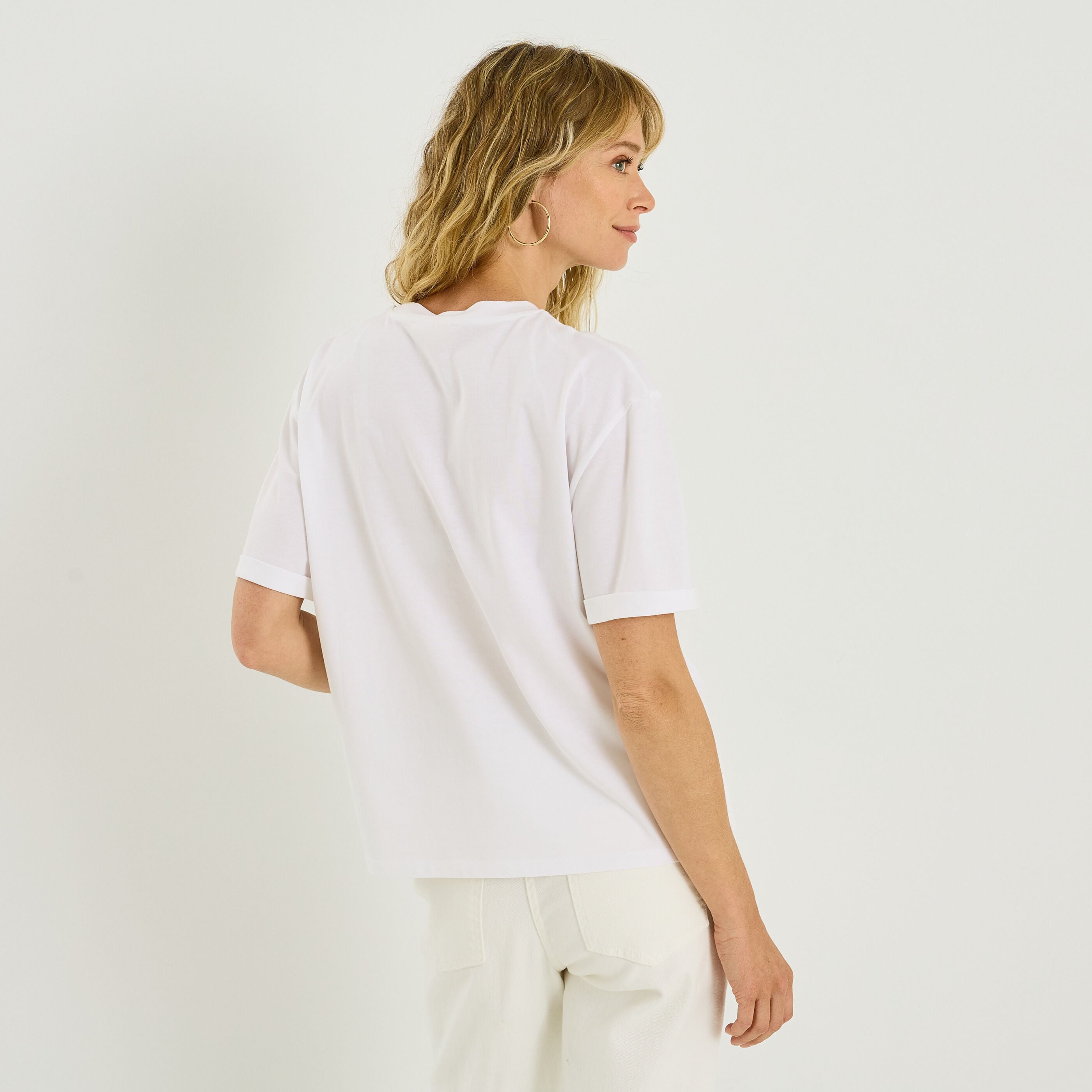 T-shirt graphique &agrave; sequins femme