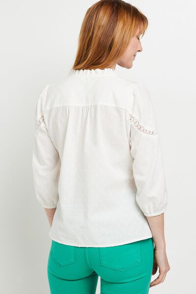 Chemise manches 3/4 dentelle