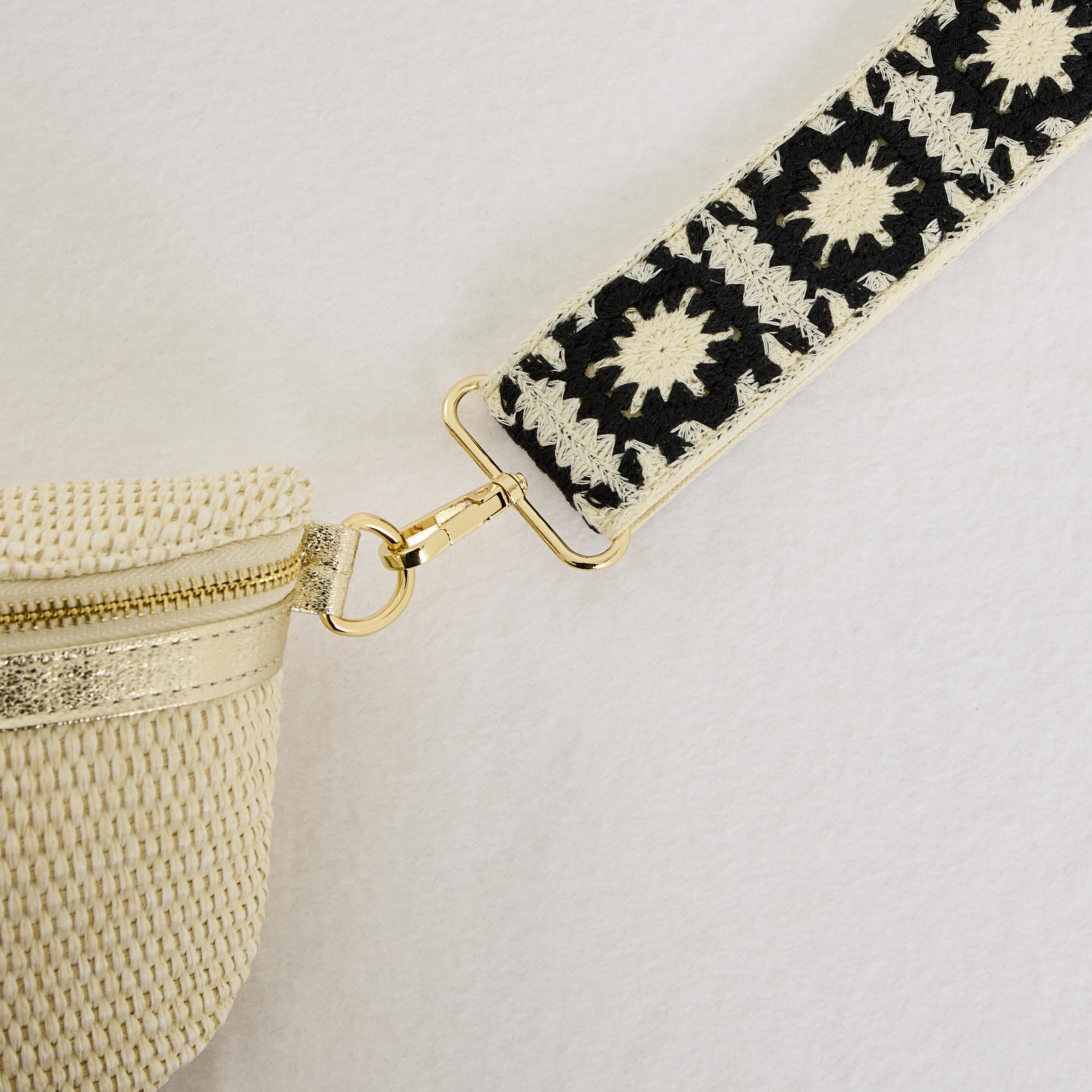 Sangle de sac en crochet bicolore femme