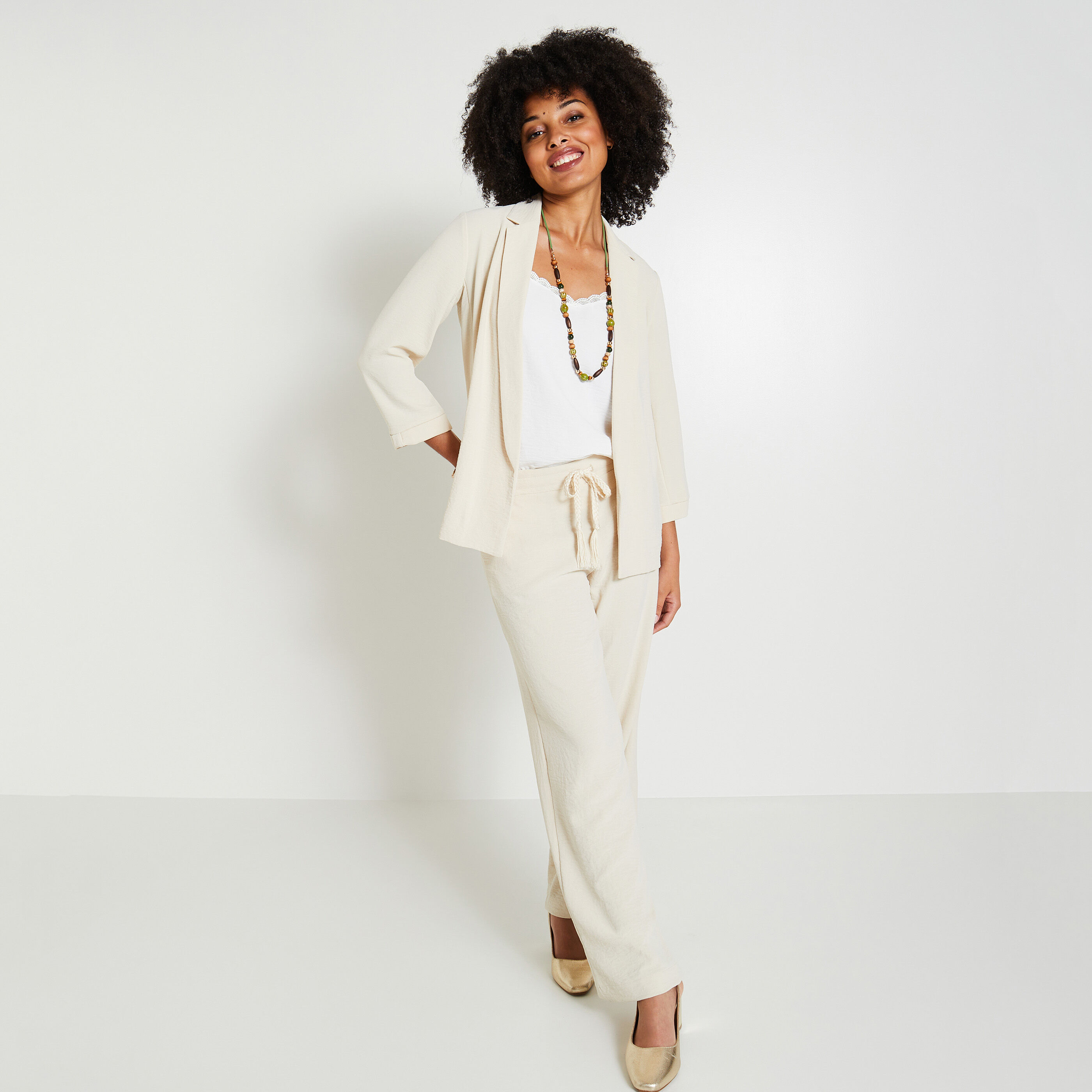 Veste fluide femme BEIGE Graindemalice