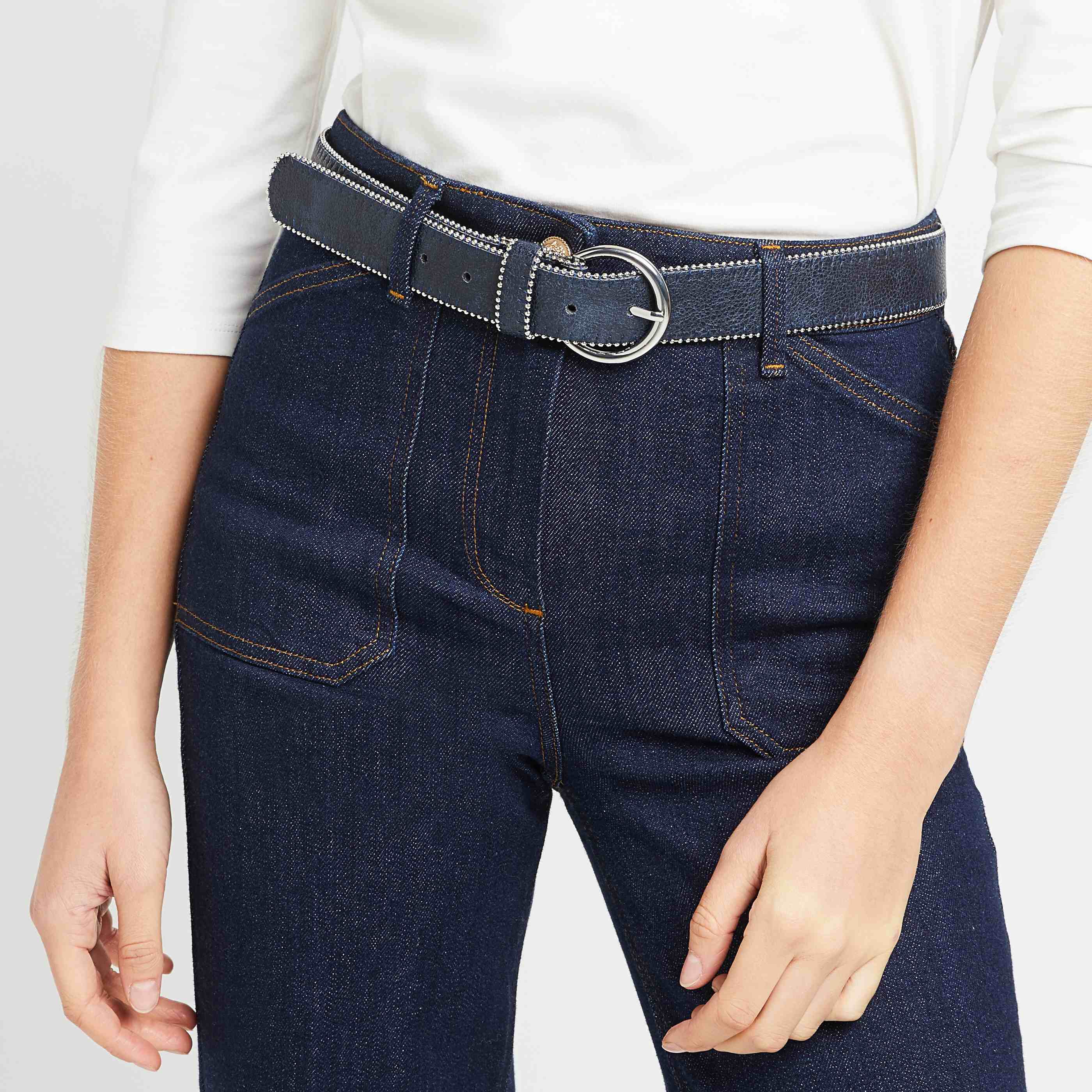 Ceinture bords perl&eacute;s femme