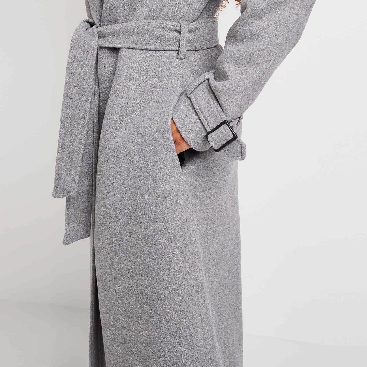 Manteau long gris clair femme GRIS Graindemalice