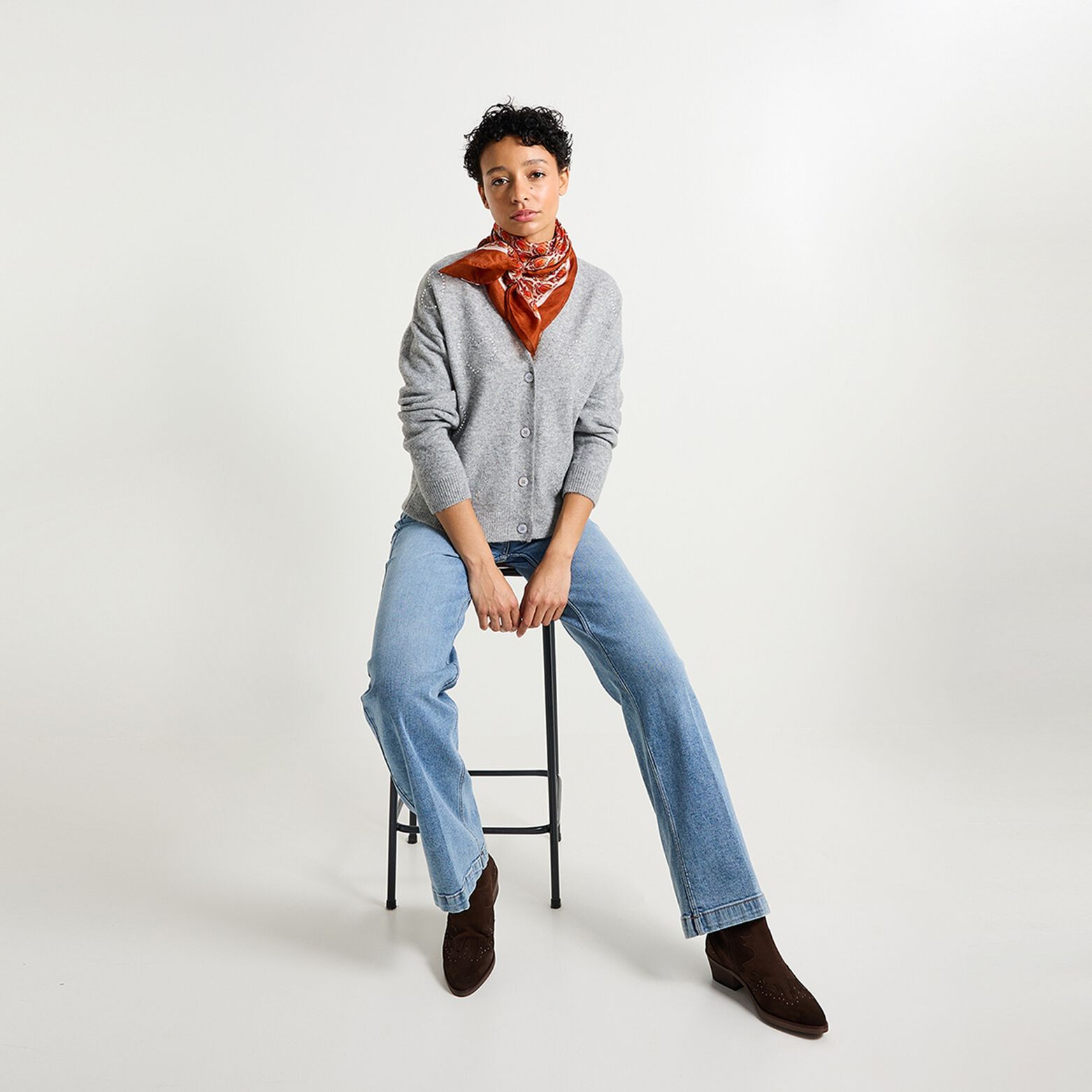 Gilet col V femme