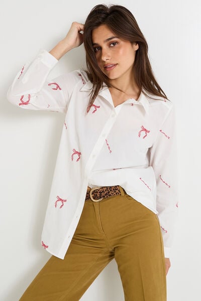 Chemise nœuds brodés femme
