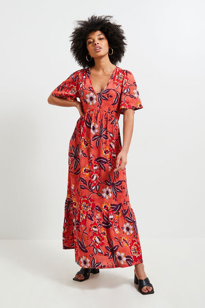 Robe longue imprimée femme