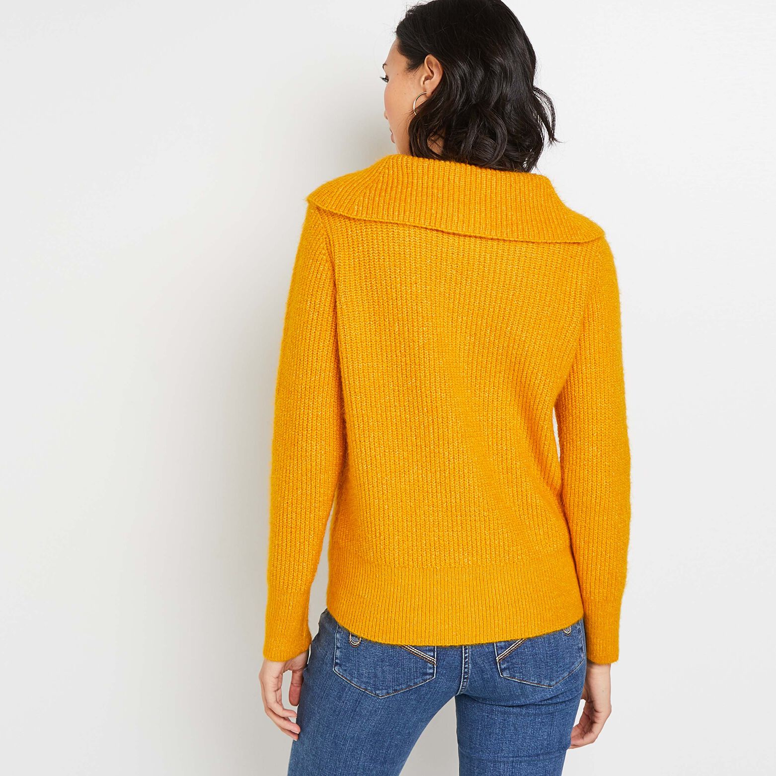 Pull col camionneur uni femme