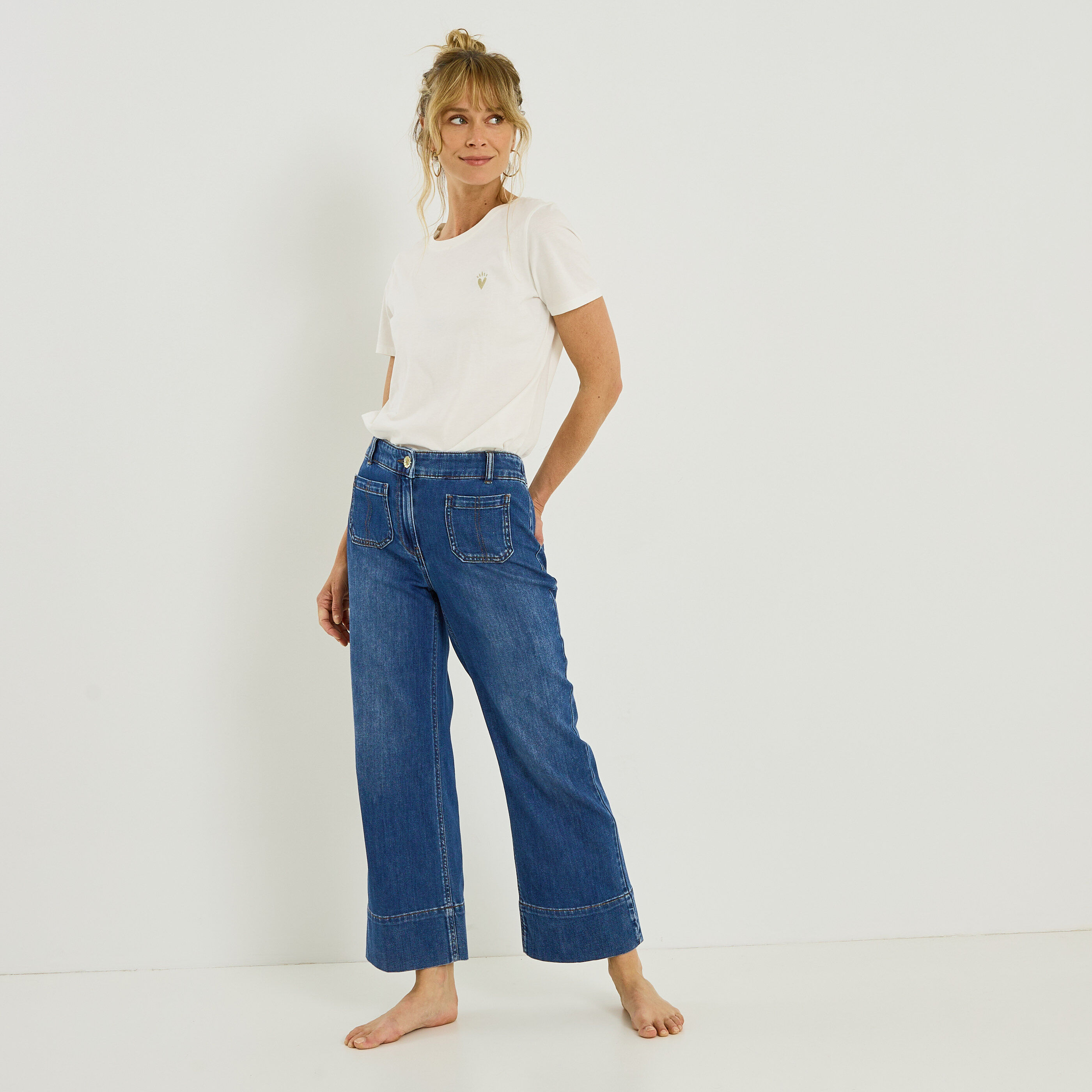 Jean flare raccourci NAPOLI RF02 femme
