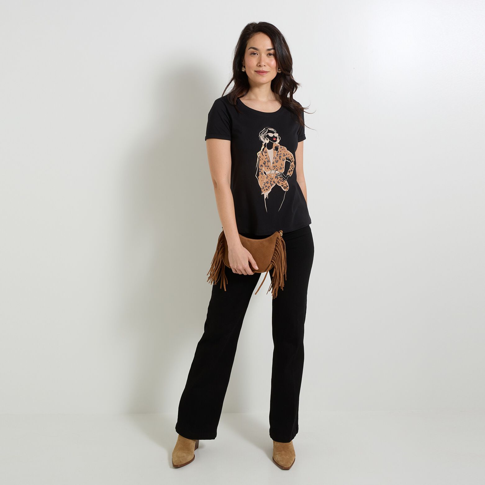 T-shirt imprimé léopard femme
