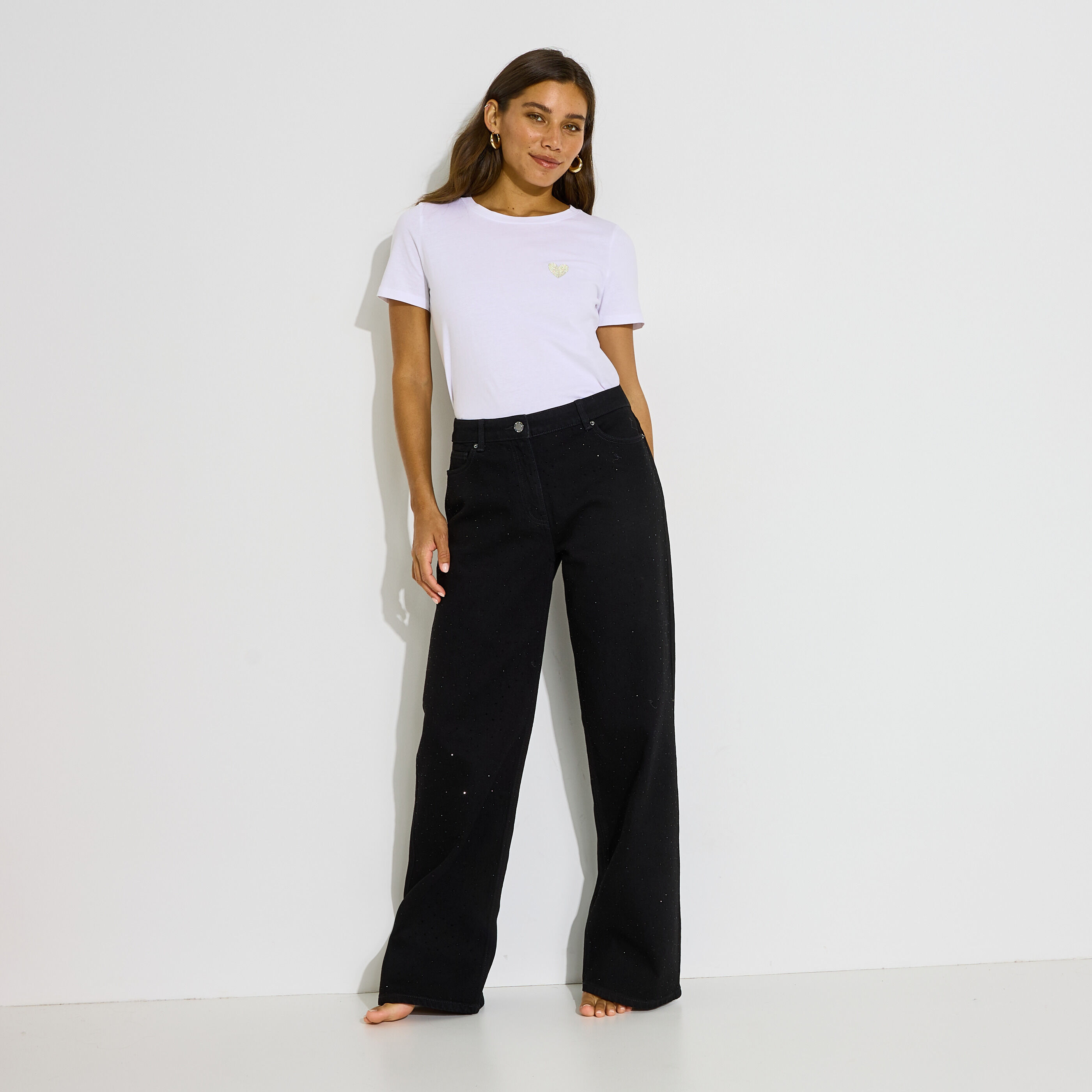 Jean droit long strass DUBAI D02 femme