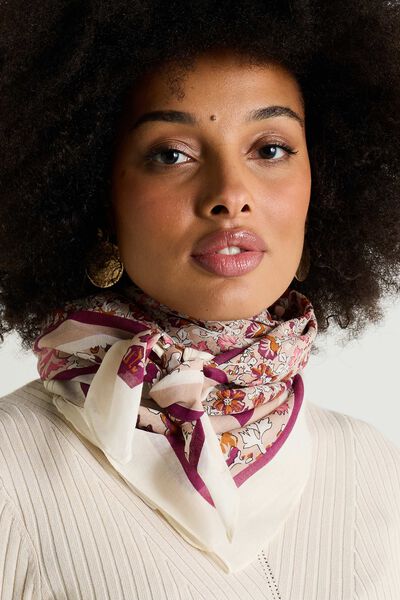 Foulard imprimé fleuri femme