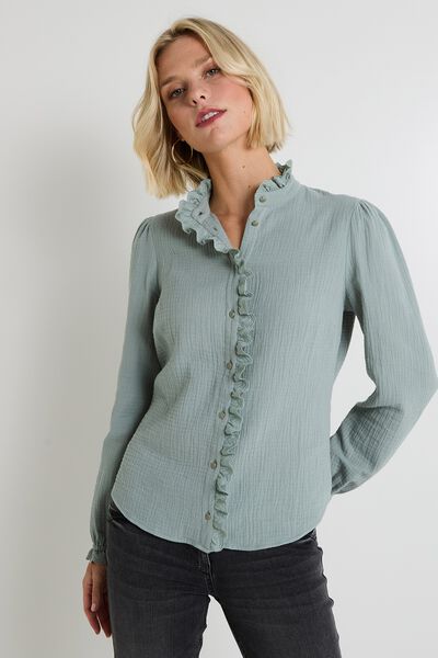 Chemisier col montant femme