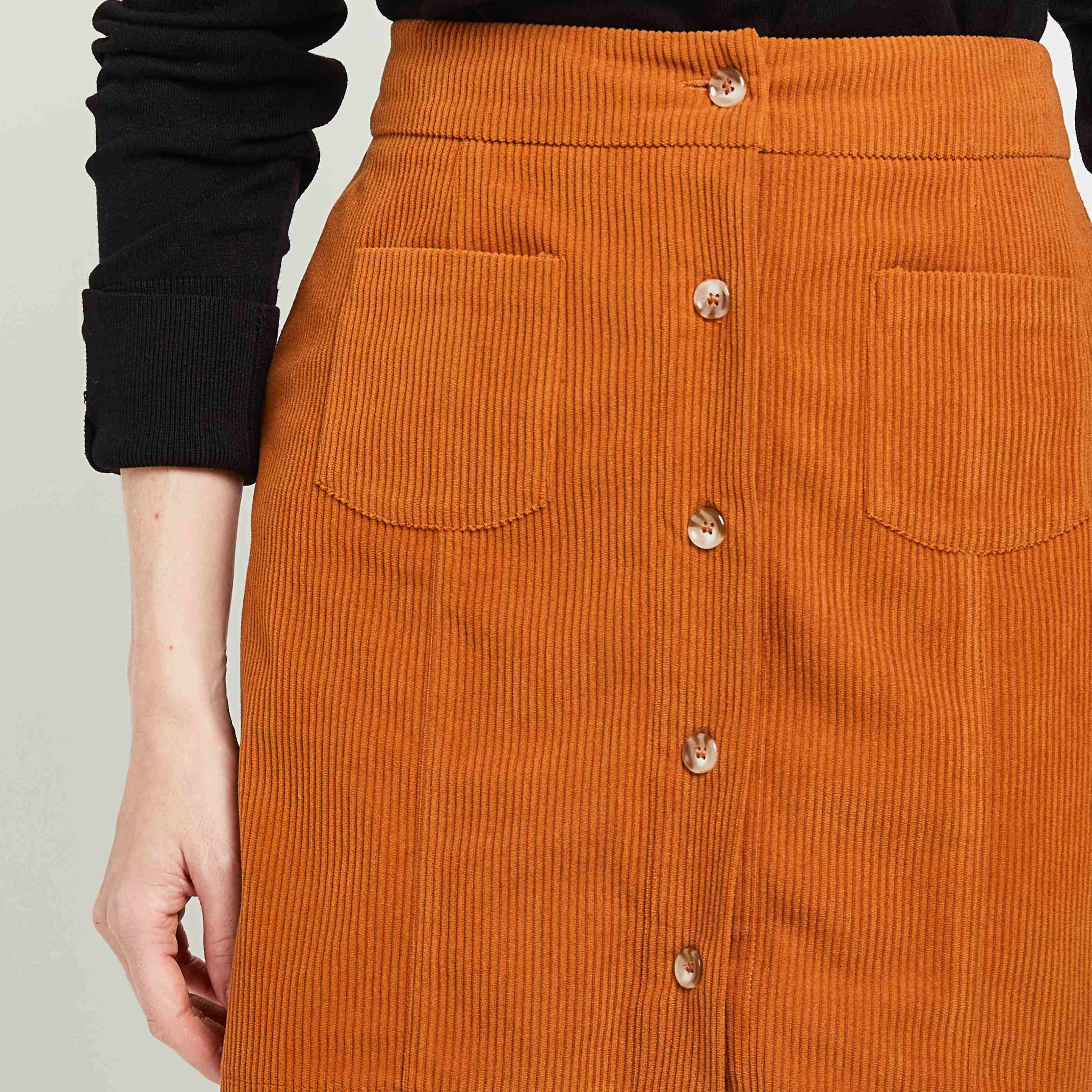 Jupe en velours cotele femme CAMEL Graindemalice