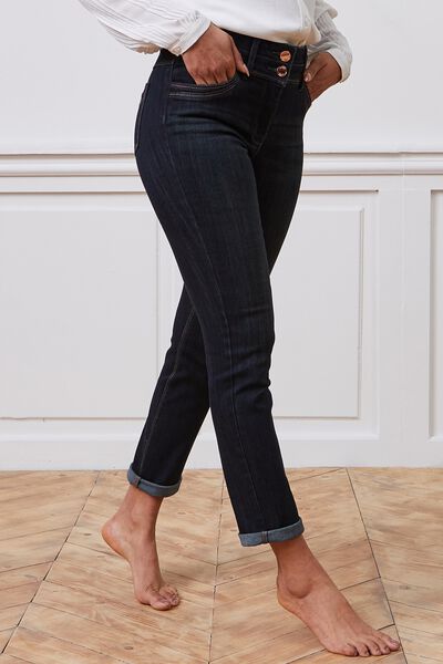 Jean raccourci taille haute HANOI femme