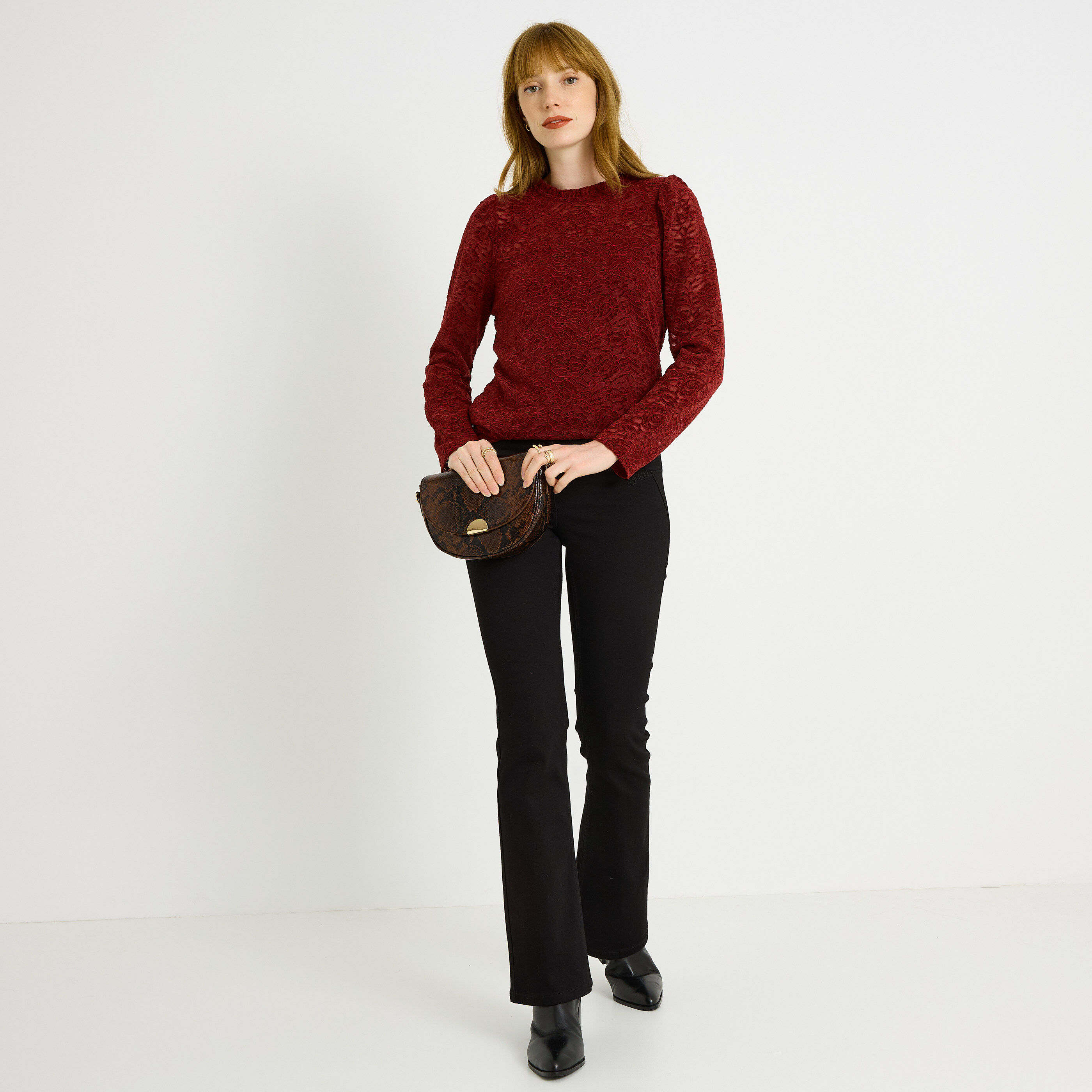 T-shirt col victorien femme