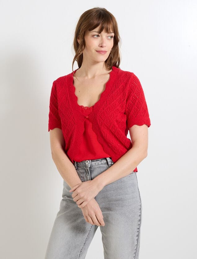 Gilet manches courtes femme