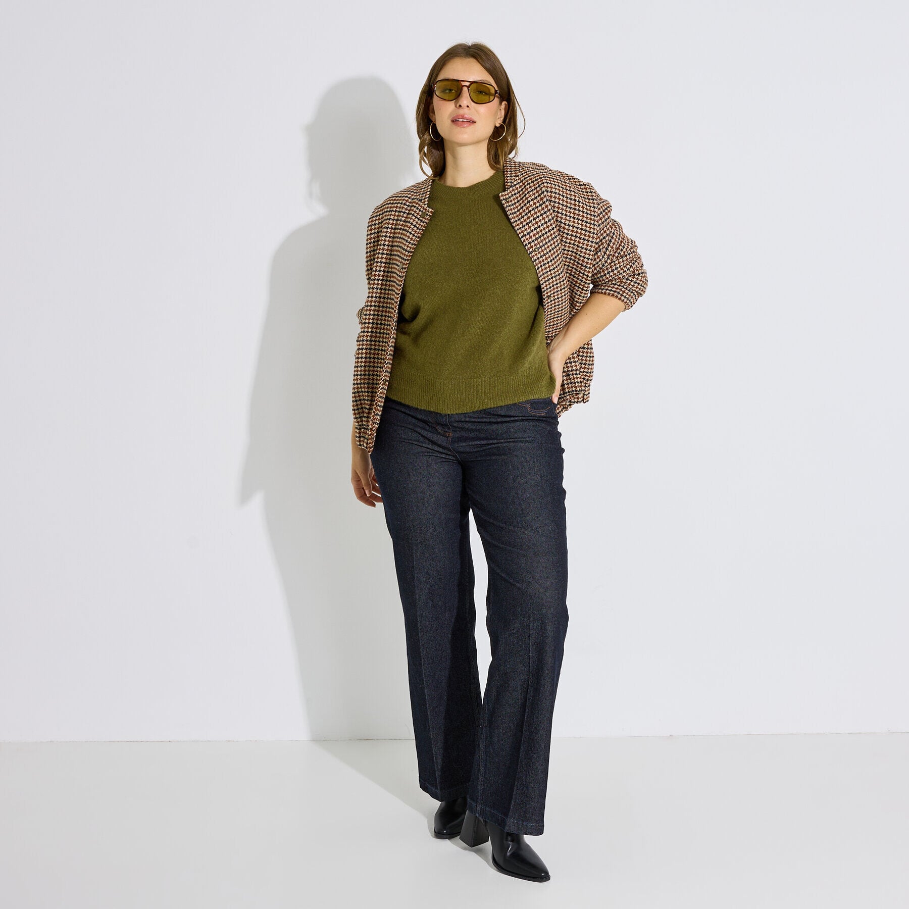 Pull col rond maille moelleuse femme