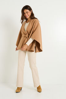 Poncho cape avec ceinture