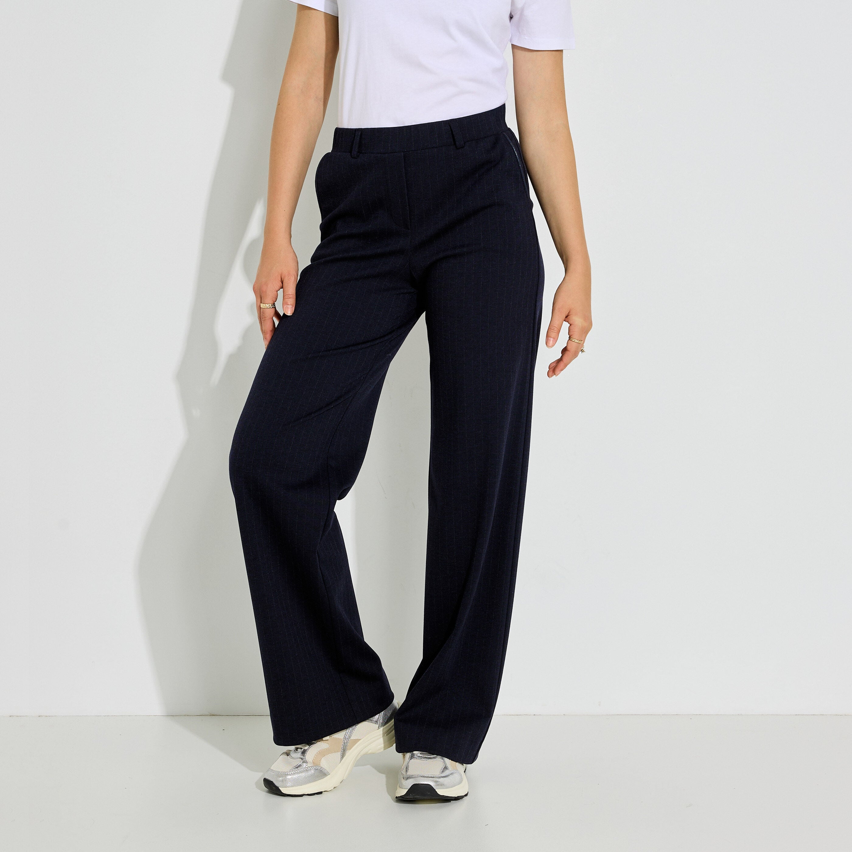 Pantalon large ray&eacute; femme