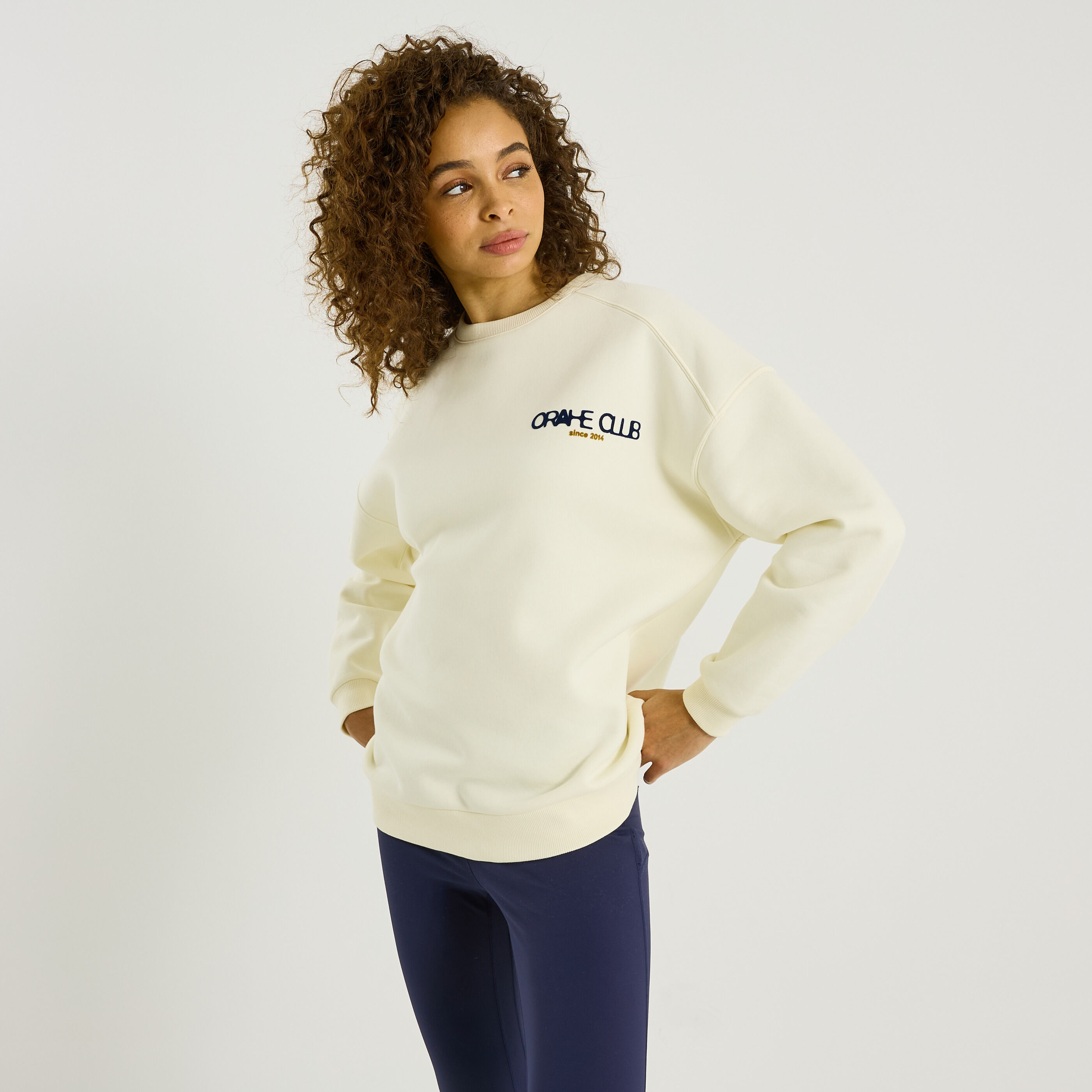 Sweat col rond avec inscriptions femme