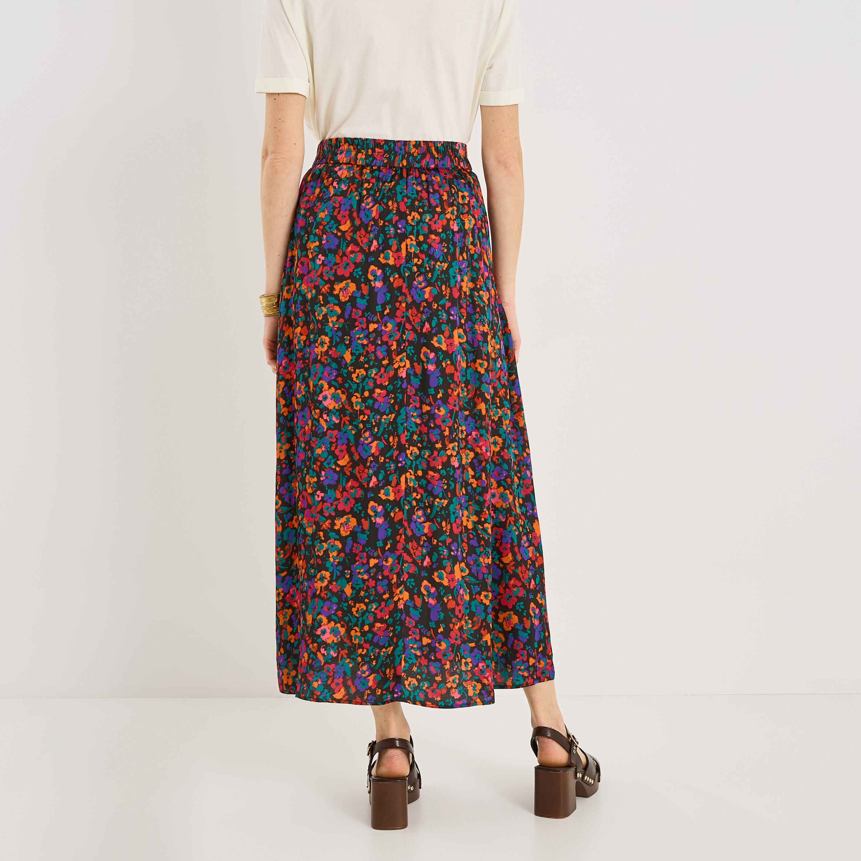 Jupe longue imprim&eacute; floral