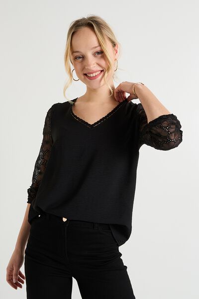 Blouse à manches fantaisie femme