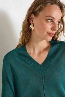 Pull col V femme