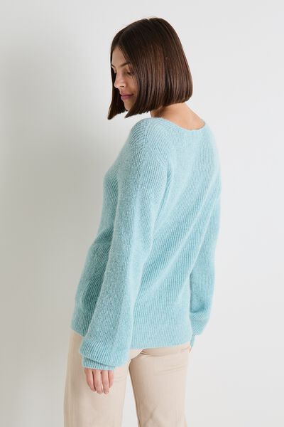 Pull col V femme