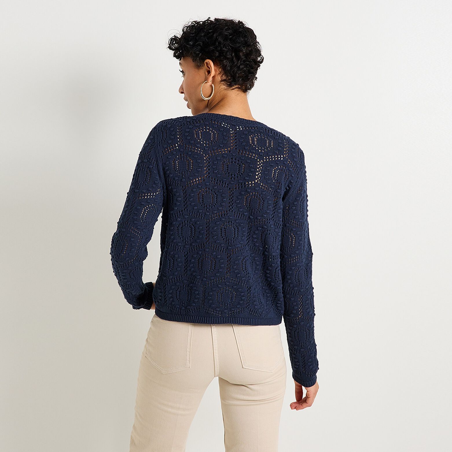 Gilet col rond femme