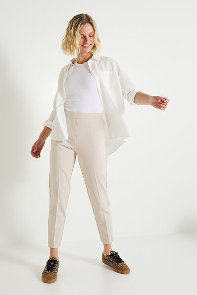 Pantalon cigarette en maille femme