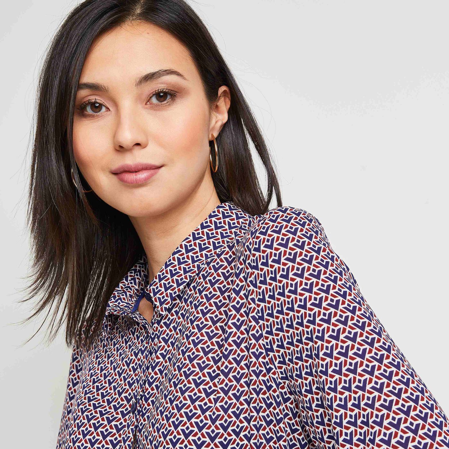 Chemise fluide imprimée femme