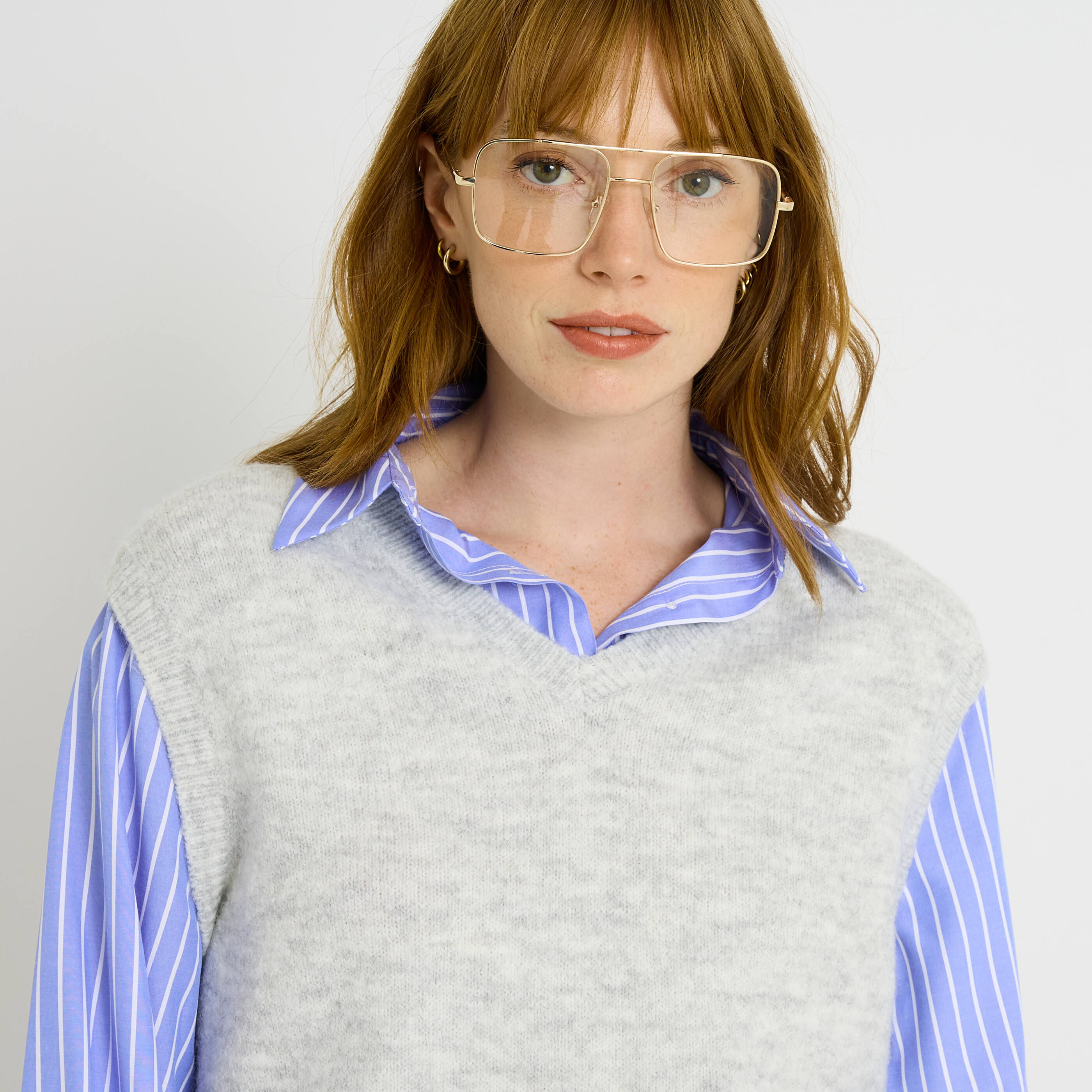 Pull chemise bi-mati&egrave;re femme