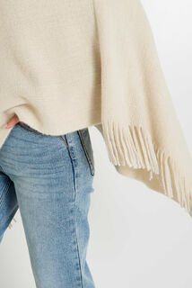 Poncho fermé uni femme