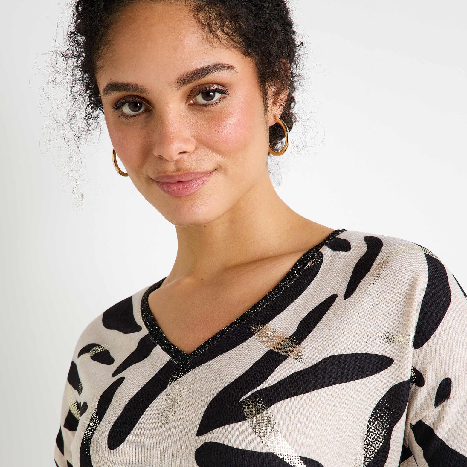 T-shirt col V femme