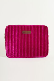 Pochette d'ordinateur velours matelassé
