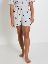 Short pyjama coeur femme