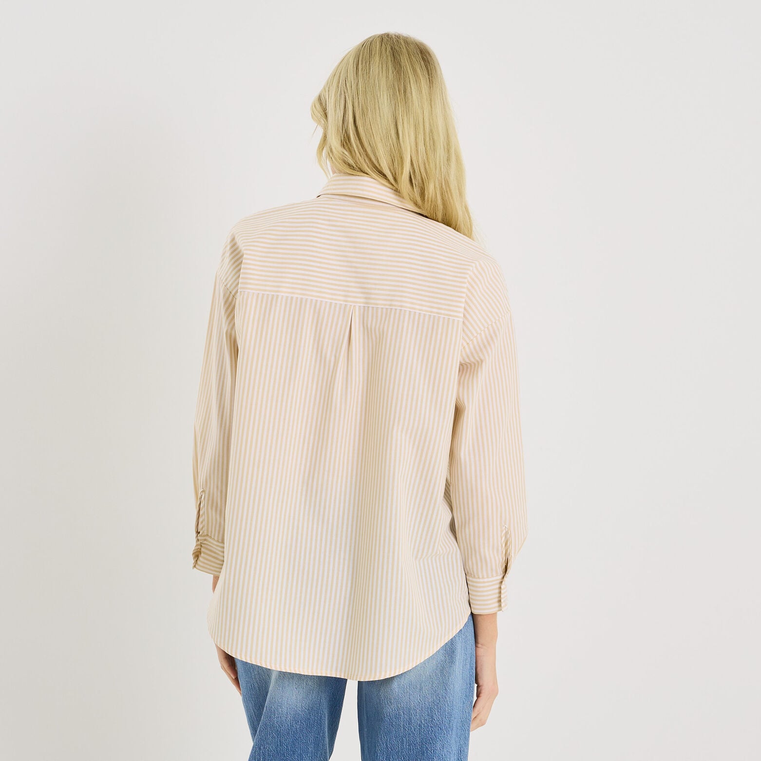 Rayée Chemise rayée avec broderie femme BEIGE | Graindemalice