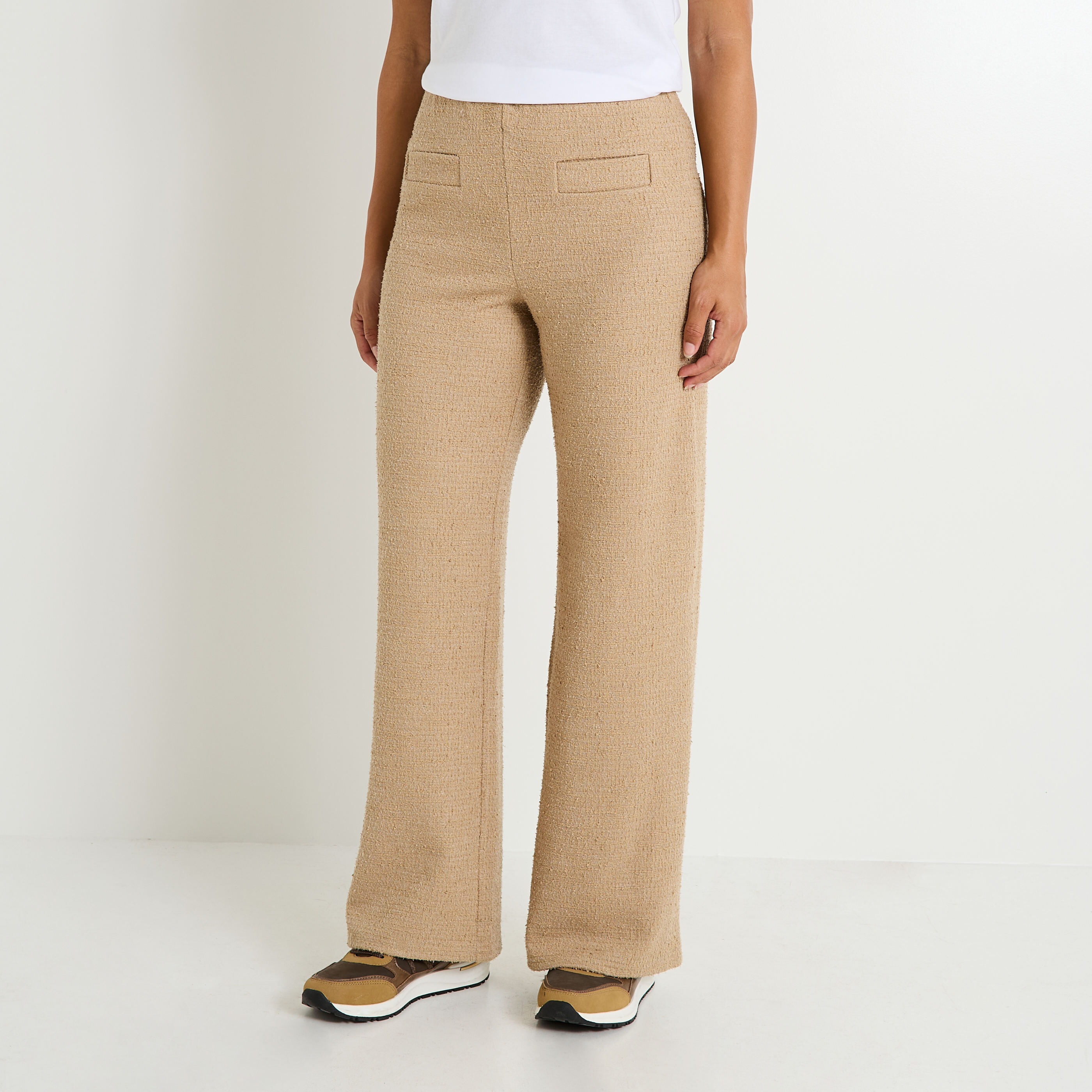 Pantalon large en maille femme