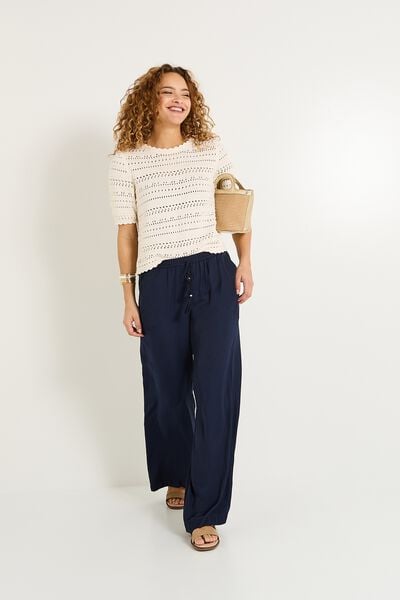 Pantalon large fluide femme