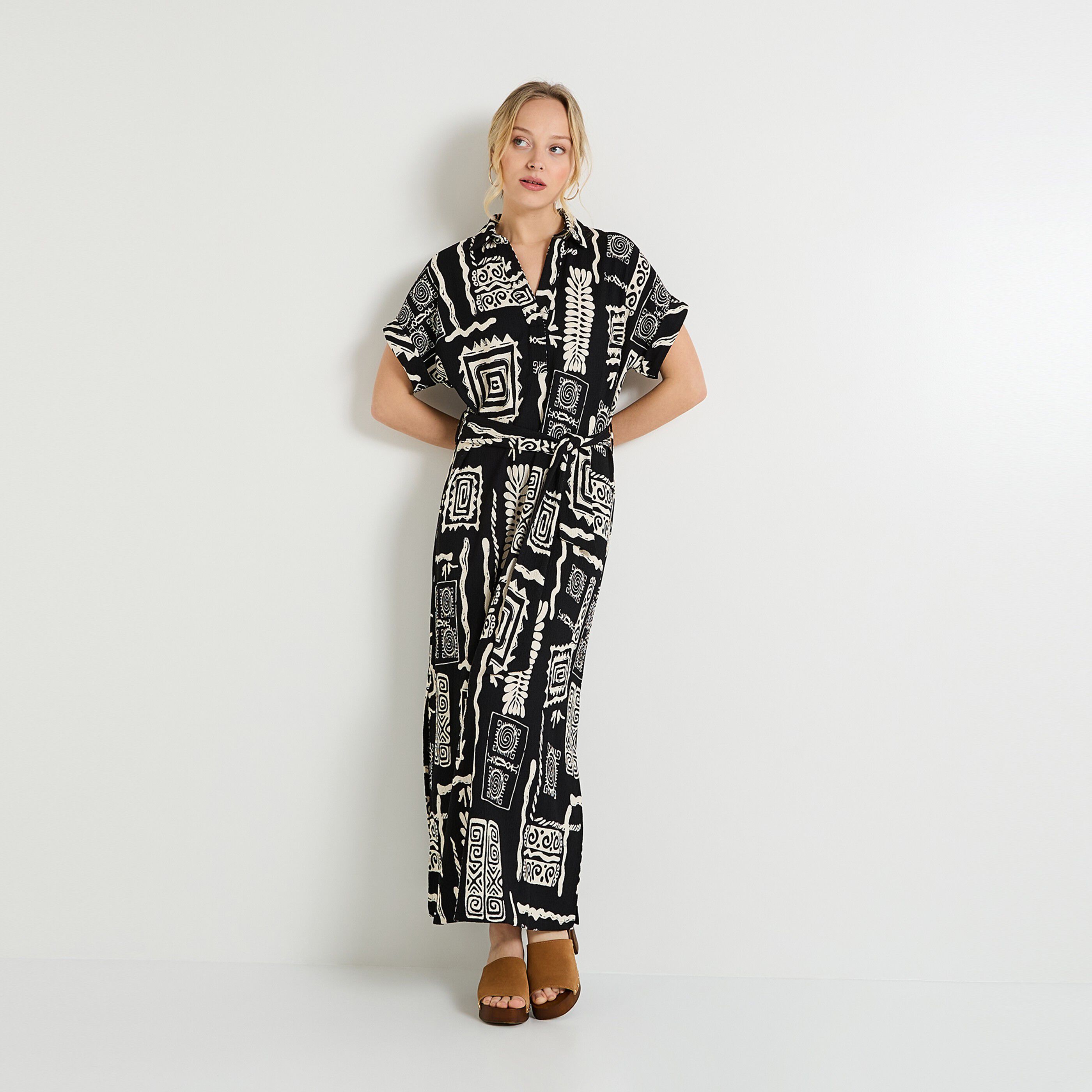 Robe col chemise femme