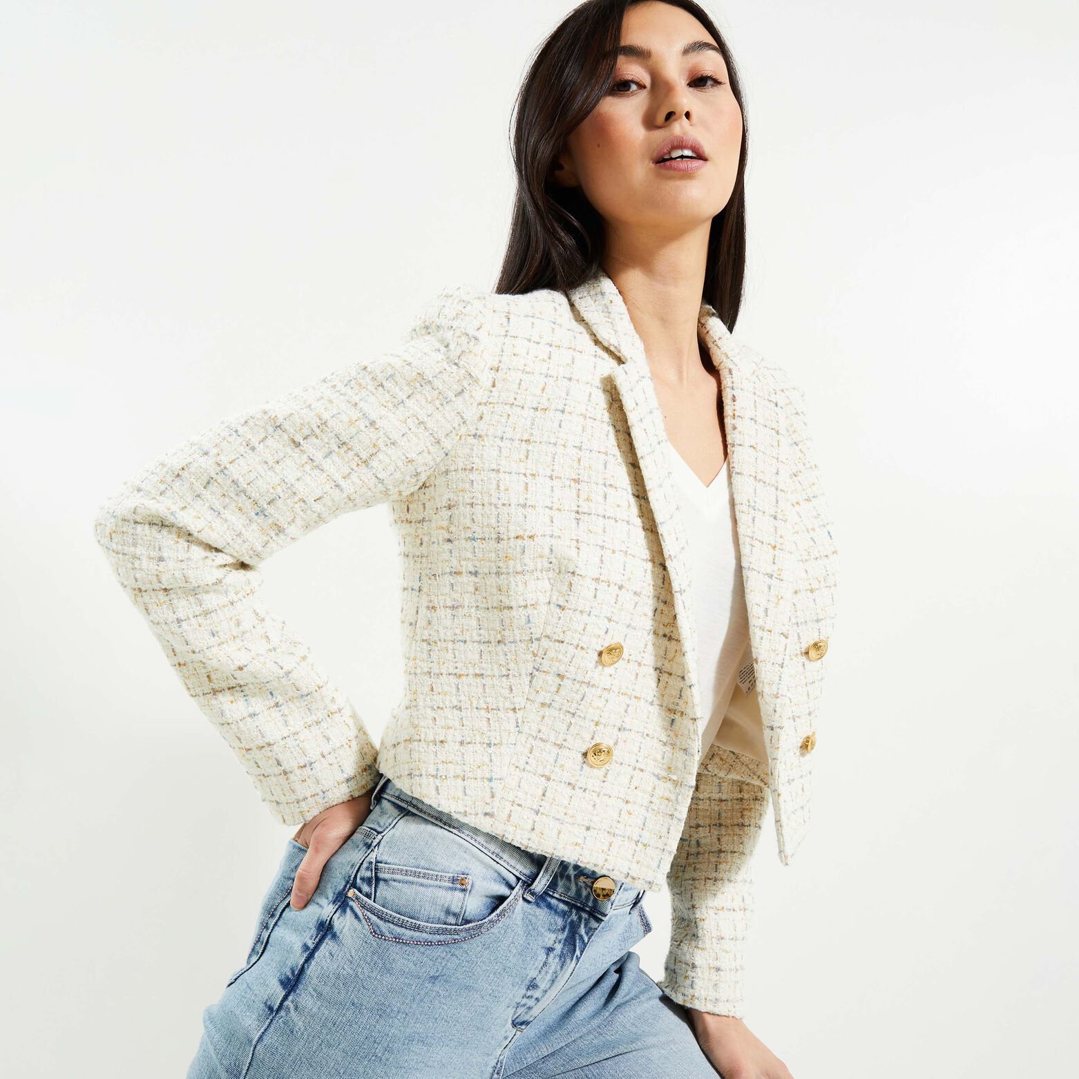 Veste blazer tweed femme