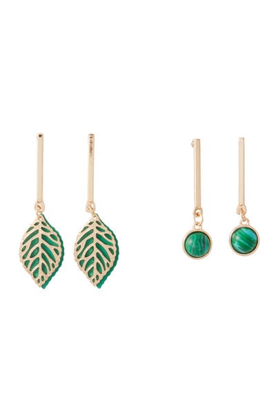 Set de 2 boucles d'oreilles pendantes