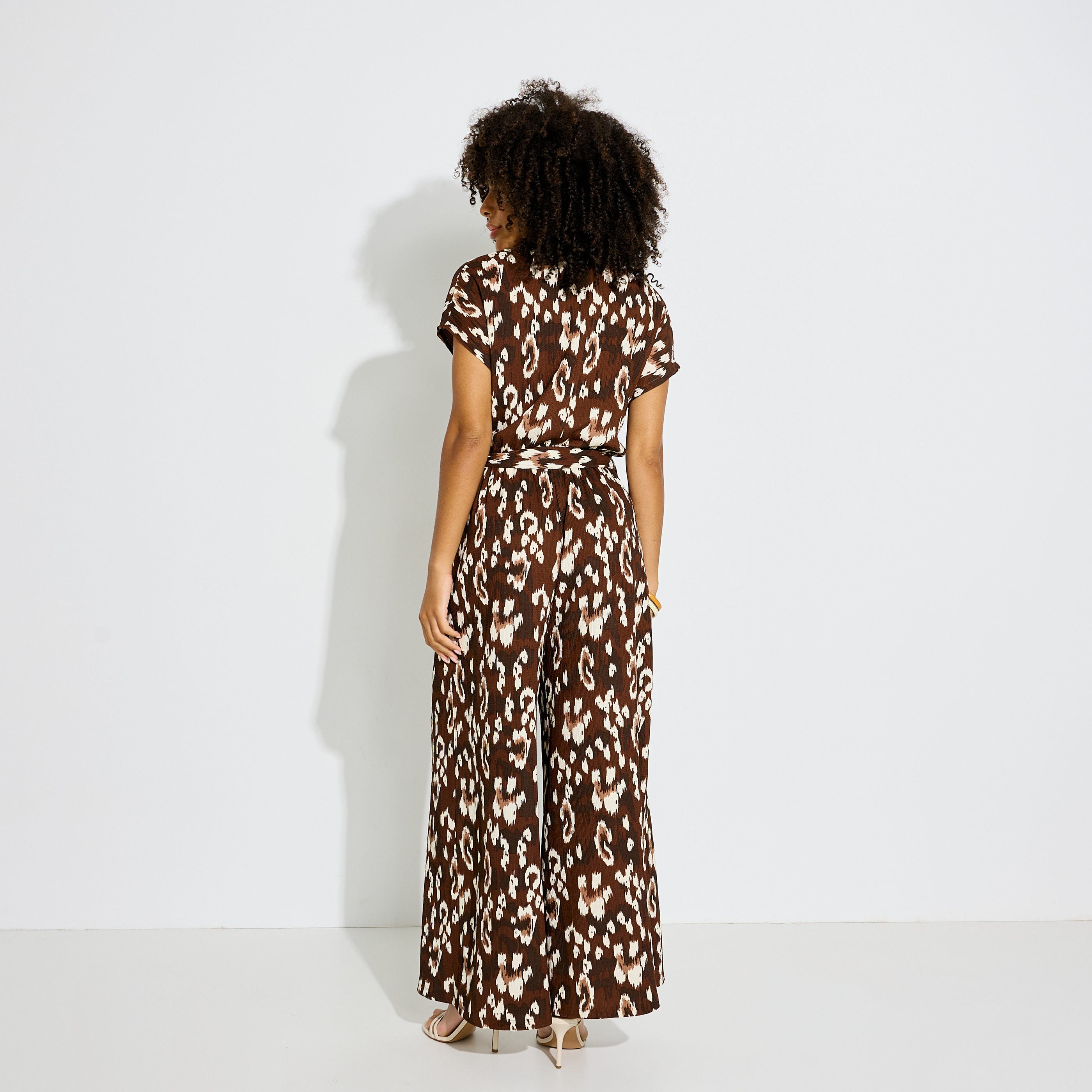 Combinaison en maille imprim&eacute;e femme