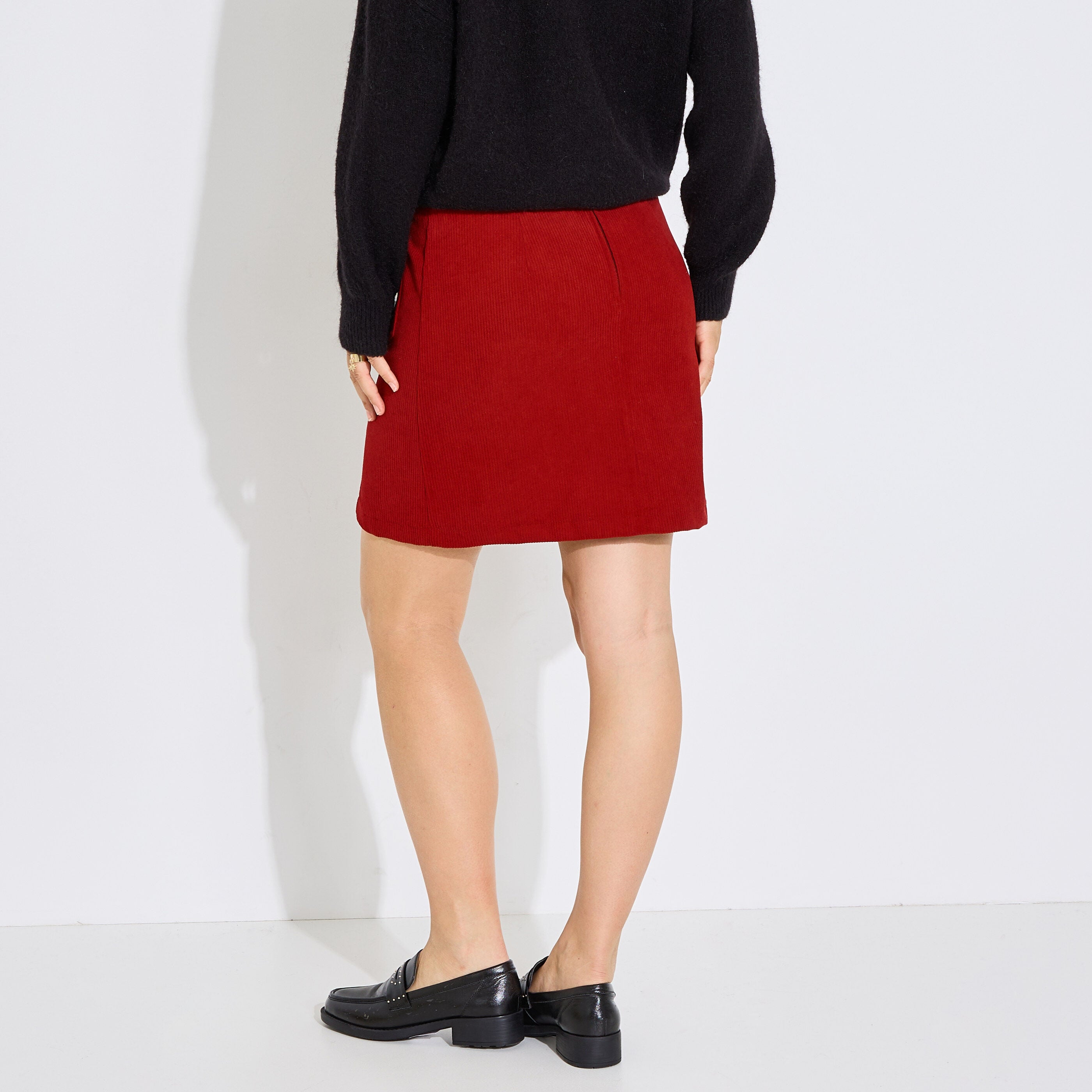 Jupe courte en velours femme