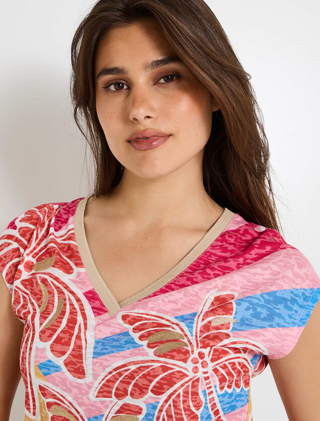 T-shirt col V femme