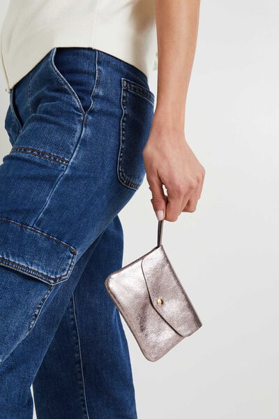 Porte monnaie croûte de cuir femme