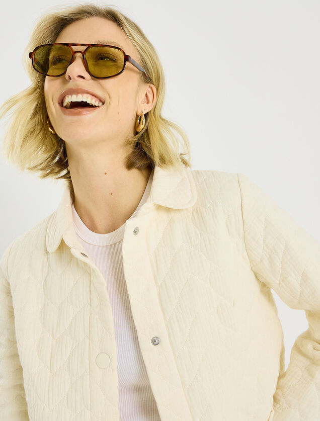 Veste matelass&eacute;e motif c&oelig;ur femme