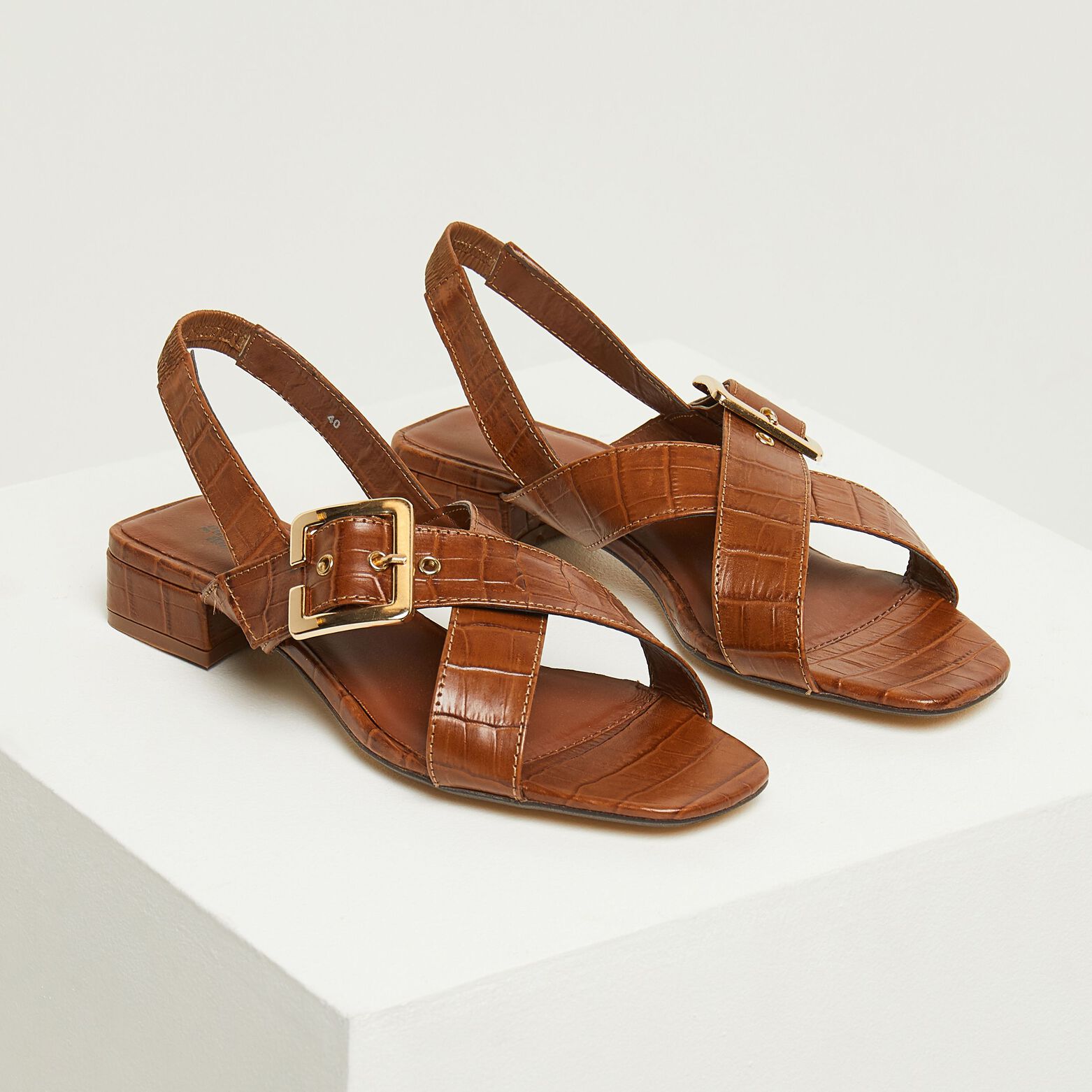 sandales cuir camel femme