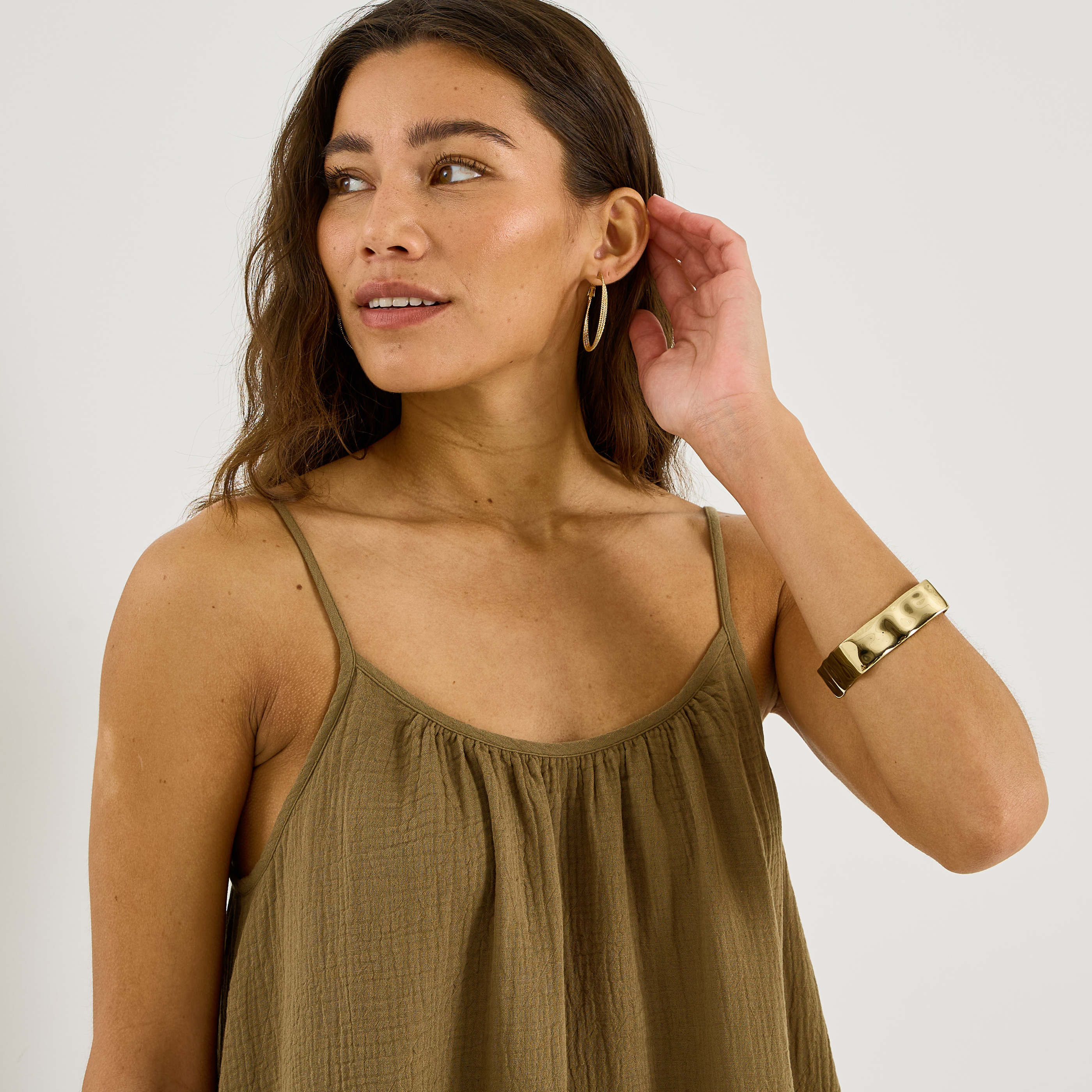Robe courte en gaze de coton